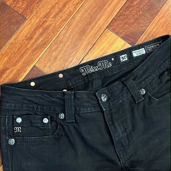 ⭐️ Miss Me Jeans Signature Rise Skinny Black Size 30 - Picture 7 of 9